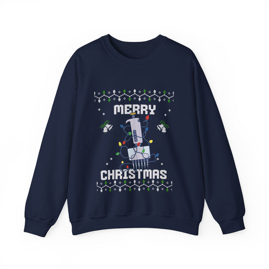 Merry Christmas Multi-Channel Pipette Ugly Sweater Crewneck Sweatshirt