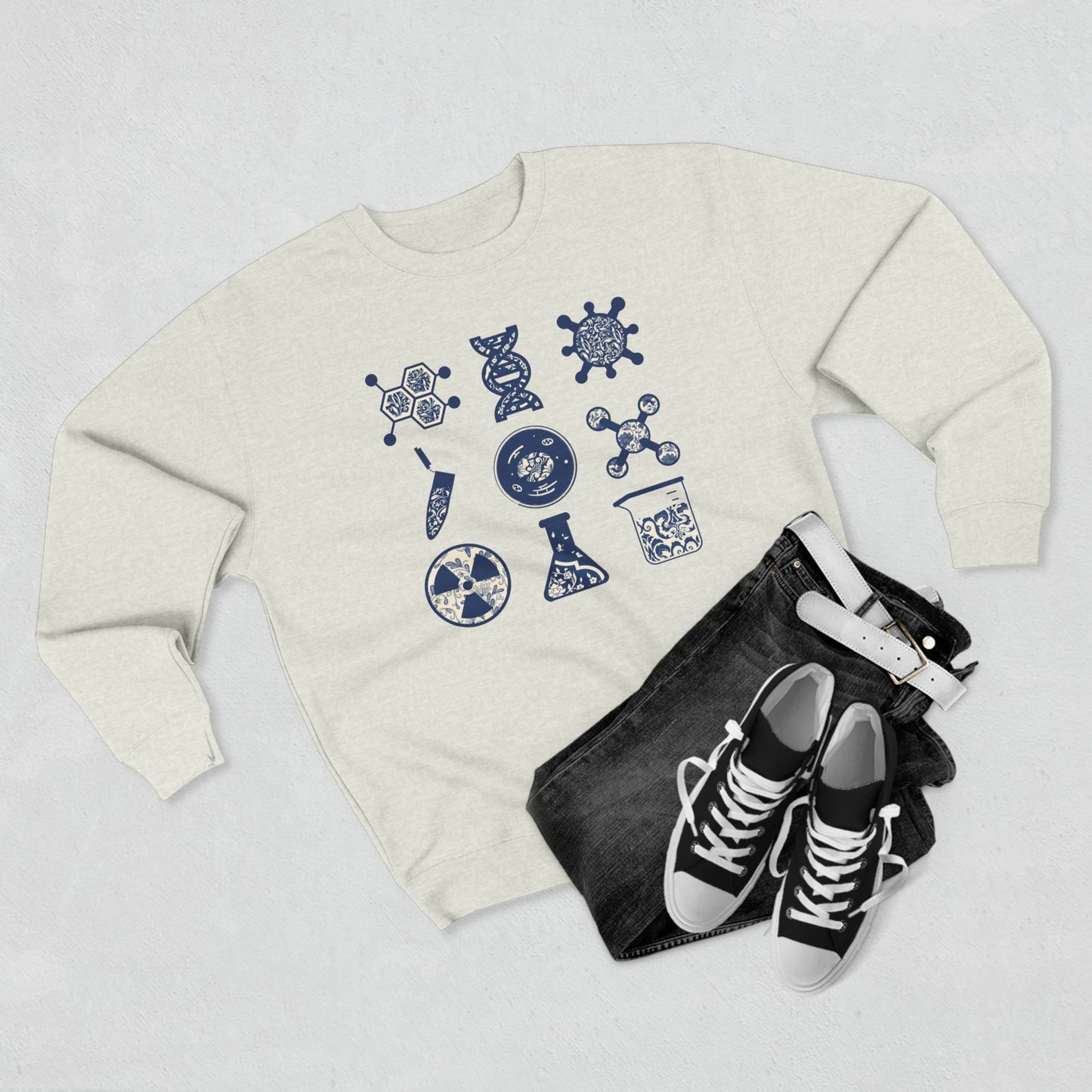 Chinoiserie Science-Themed Unisex Crewneck Sweatshirt