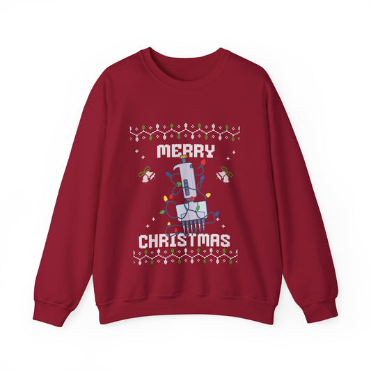 Merry Christmas Multi-Channel Pipette Ugly Sweater Crewneck Sweatshirt