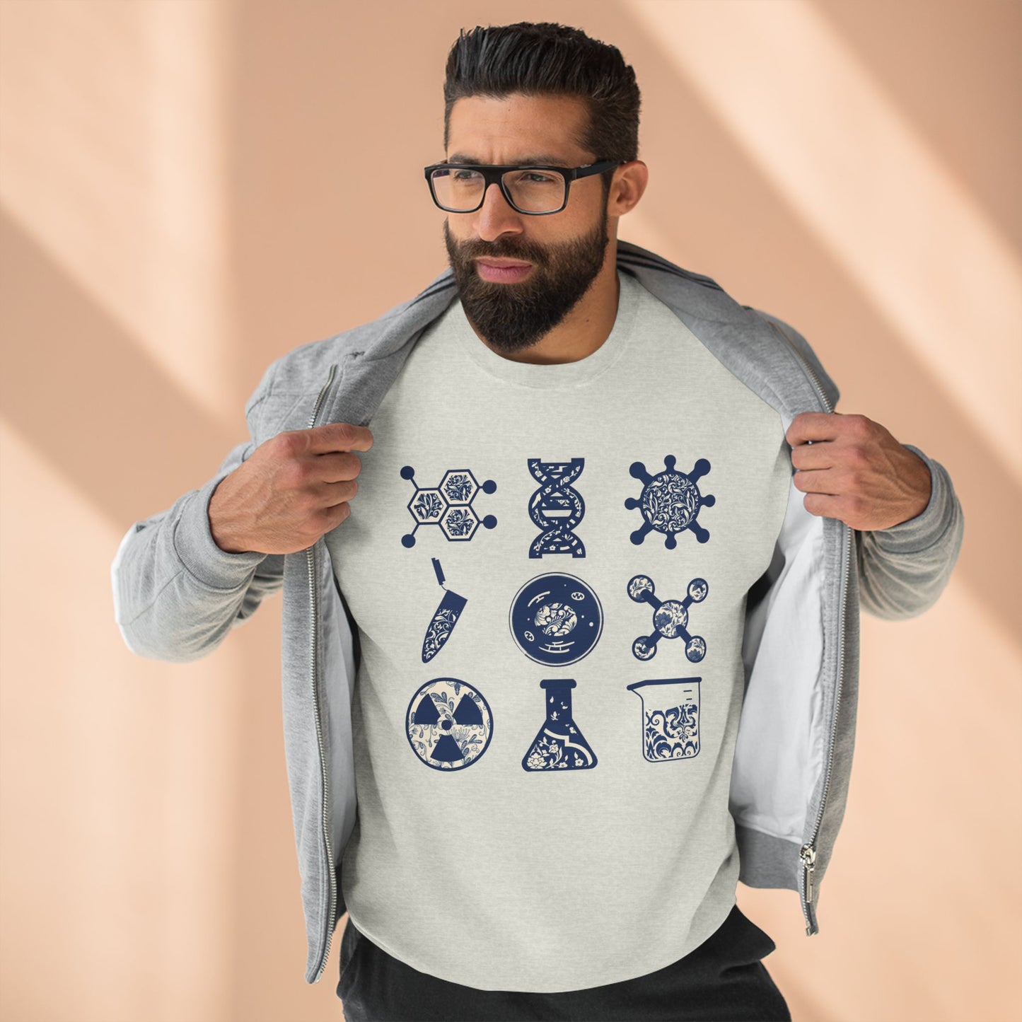 Chinoiserie Science-Themed Unisex Crewneck Sweatshirt