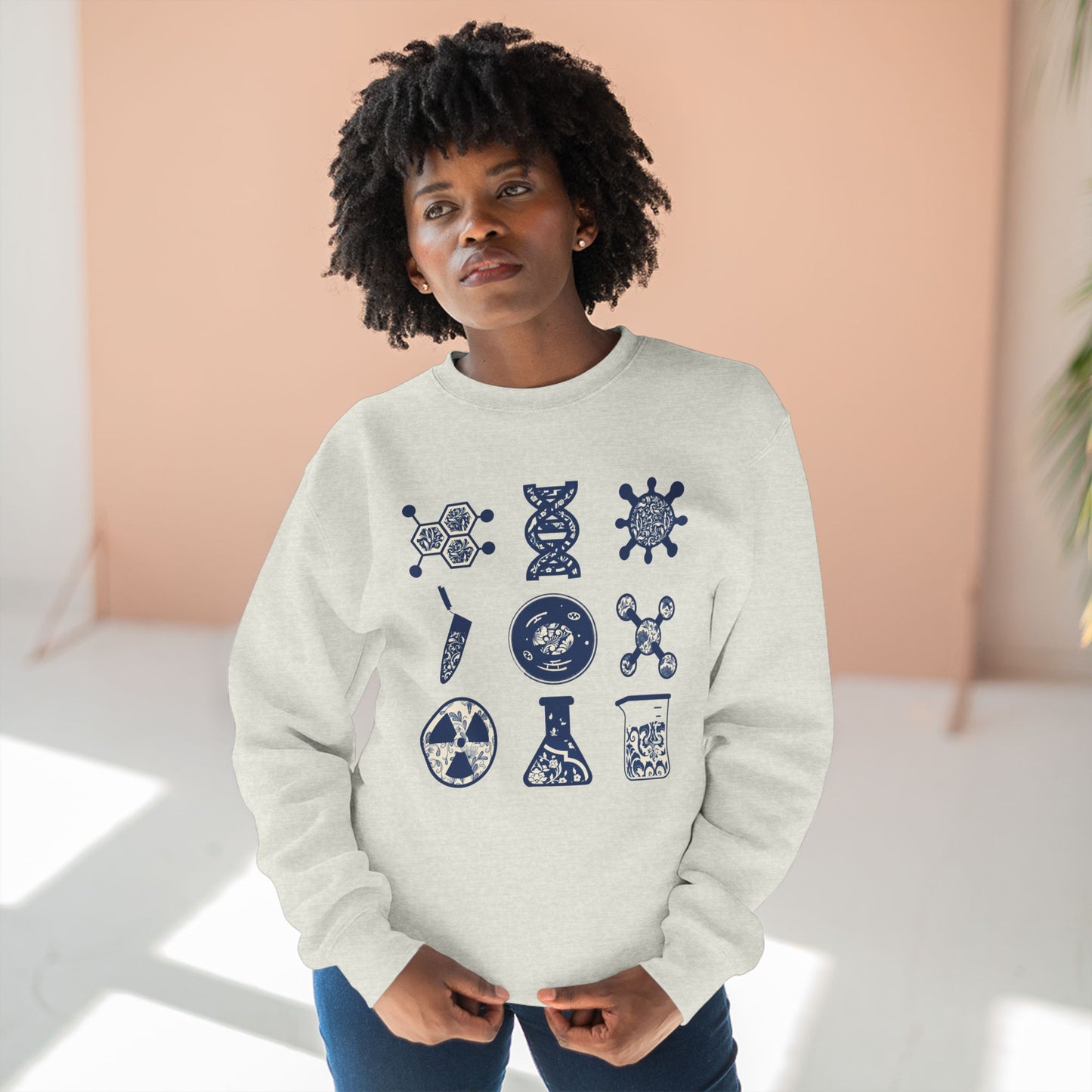 Chinoiserie Science-Themed Unisex Crewneck Sweatshirt