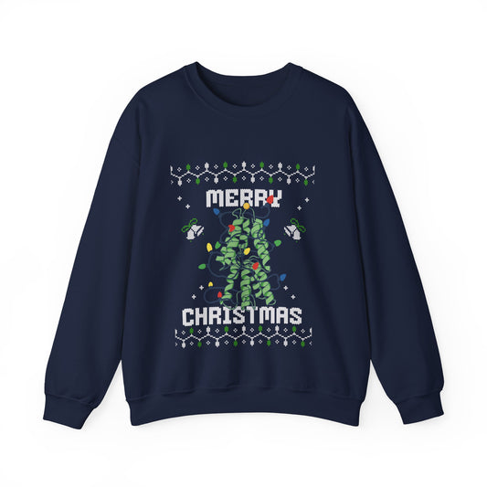 Protein Structure Christmas Tree Sweatshirt — 'Merry Christmas' Holiday Crewneck