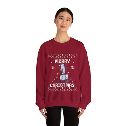 Merry Christmas Multi-Channel Pipette Ugly Sweater Crewneck Sweatshirt