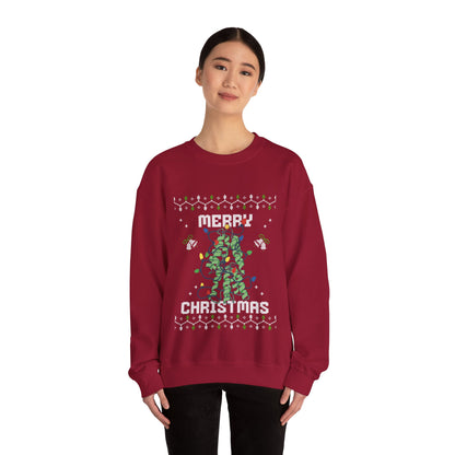 Protein Structure Christmas Tree Sweatshirt — 'Merry Christmas' Holiday Crewneck